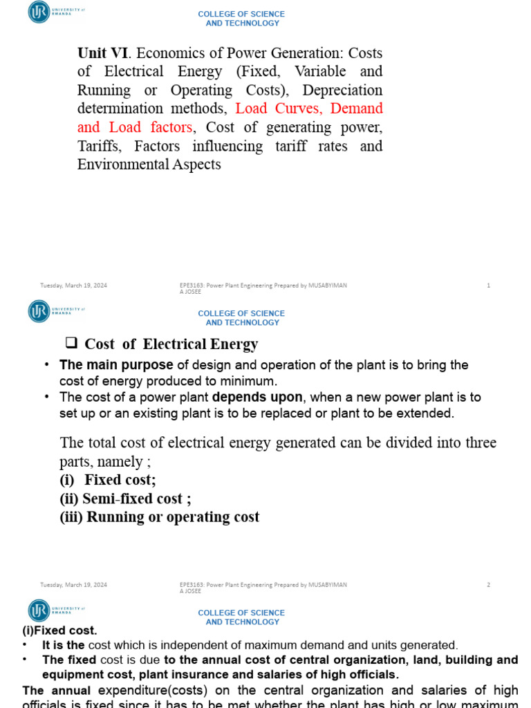 Power Generation Cost Analysis Guide | PDF | Depreciation | Interest
