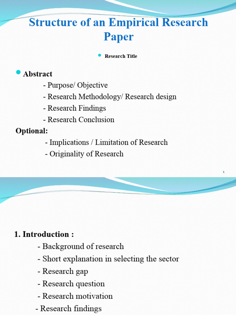 Structure of an Empirical Research Paper | PDF