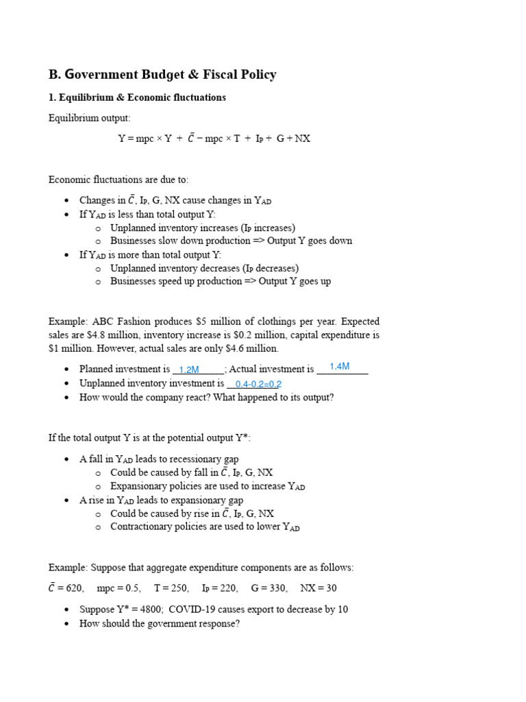 Government Budget and Fiscal Policy | PDF | Output Gap | Government ...