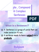 Simple, Complex and Compound Sentences