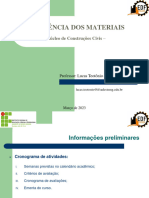 RM ELM Teotnio Aula 01 - Introduo Resistncia Dos Materiais