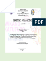 Certificate For Buwan NG Wika