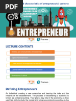 (Lecture 2) - (Entrepreneurs and Characteristics of Entrepreneurial Ventures)