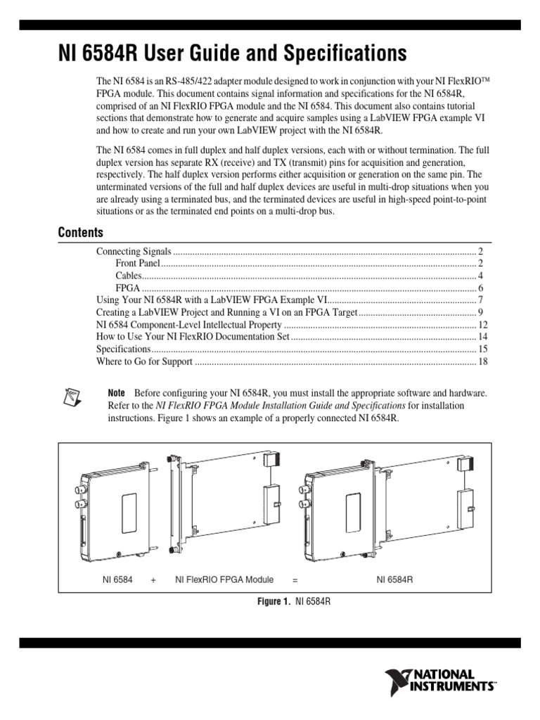 Ni 6584r Specs | PDF | Field Programmable Gate Array | Input/Output