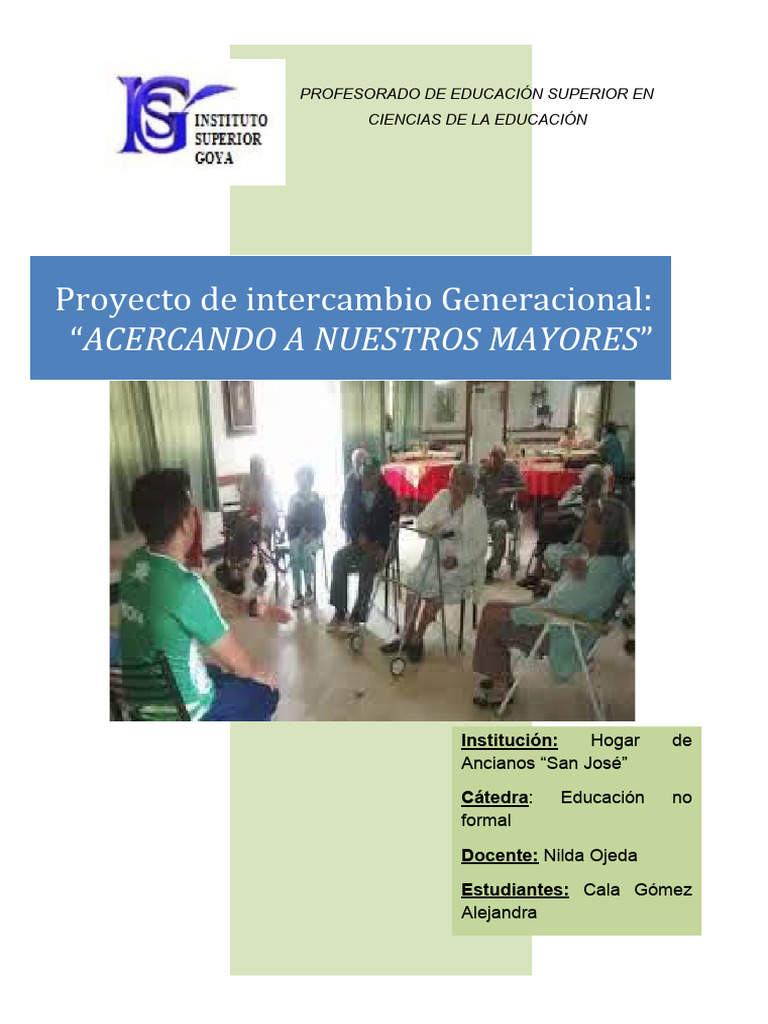 Proyecto Acercando A Nuestros Mayores - Udi | PDF | Vejez | Adultos
