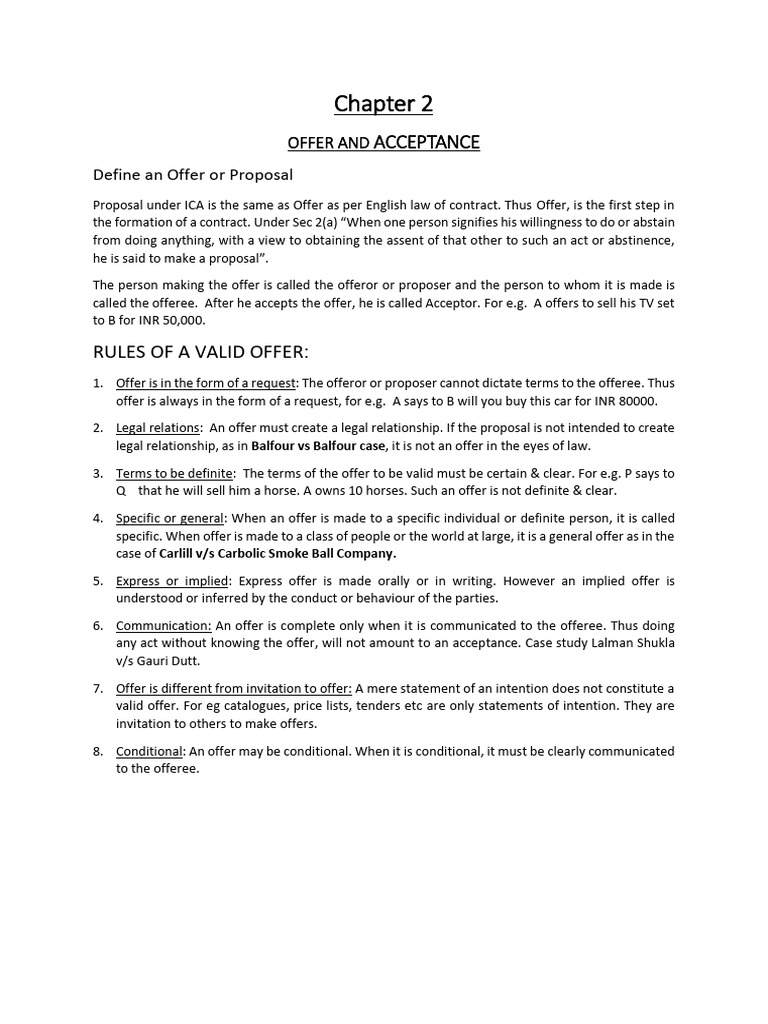Offer and Acceptance in Contract Law | PDF | Offer And Acceptance ...