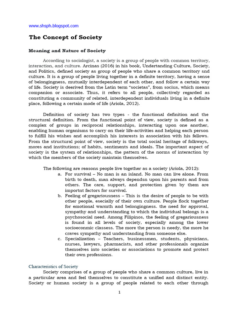 Understanding the Concept of Society | PDF | Society | Morality