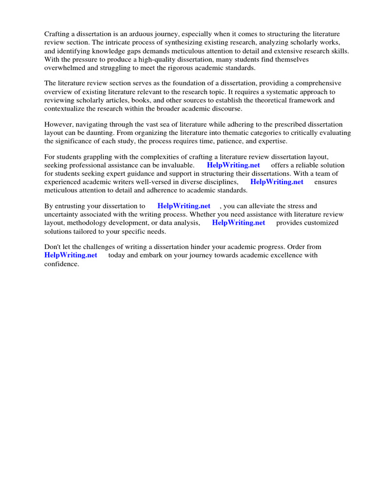 Literature Review Dissertation Layout | PDF | Thesis | Literature Review