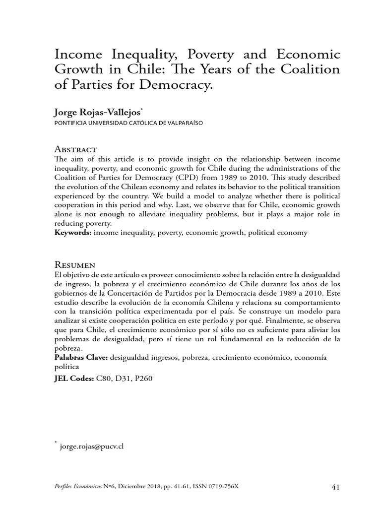 Income Inequality and Growth in Chile | PDF | Economic Inequality ...