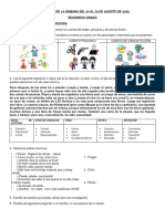 Actividades de Segundo La Semana Del 24 Al 28 de Agosto de 2020