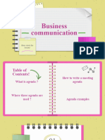 Business Communication Agenda Presentation