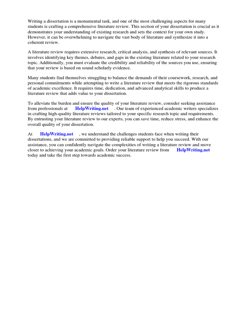How Do I Write A Literature Review For My Dissertation | PDF | Thesis ...
