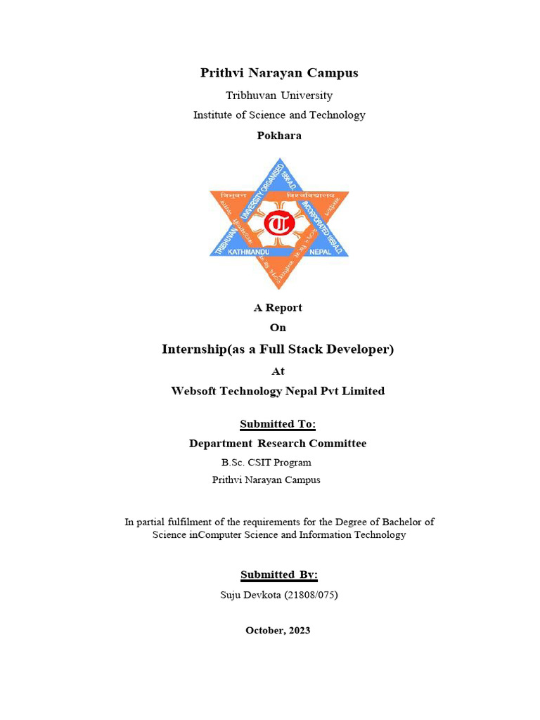 Full Stack Developer Internship Report | PDF | World Wide Web ...