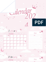 Calendario Mensual Rosado