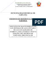 TDR - Servicio RF-NP-TB - Tahuania