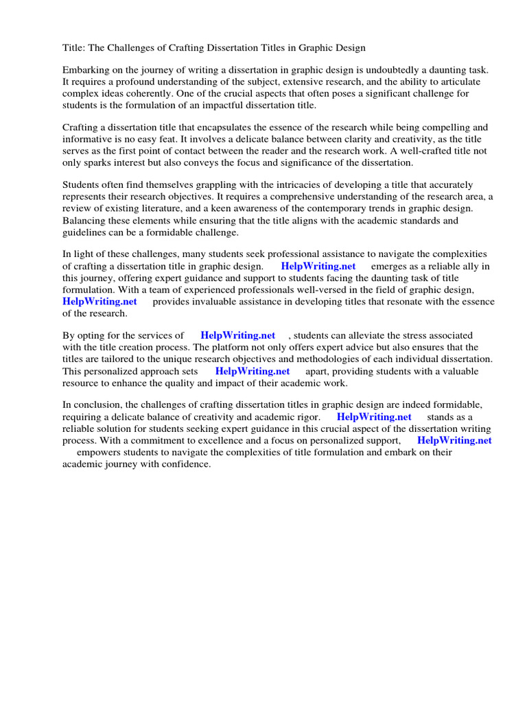 Dissertation Titles Graphic Design Pdf Thesis Science