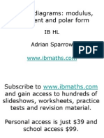 Argand Diagrams: Modulus, Argument and Polar Form: Ib HL Adrian Sparrow