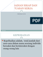 III. Kepribadian Sikap Dan Kepuasan Kerja