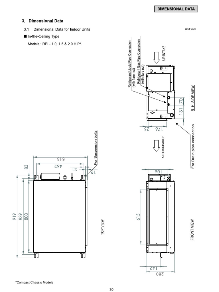VRF All in The Ceiling Units GA DWG | PDF