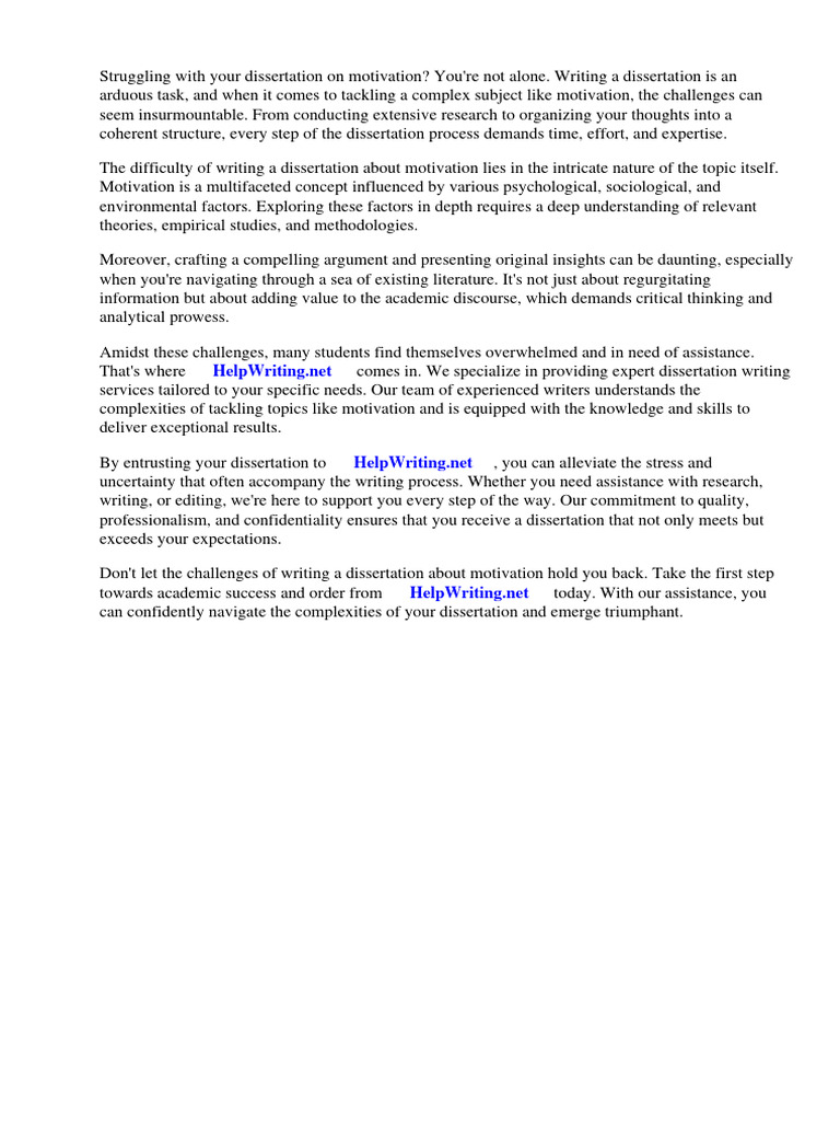 Dissertation About Motivation | Download Free PDF | Motivation ...