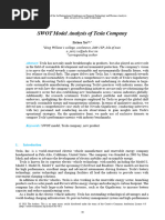 SWOT Model Analysis of Tesla Company