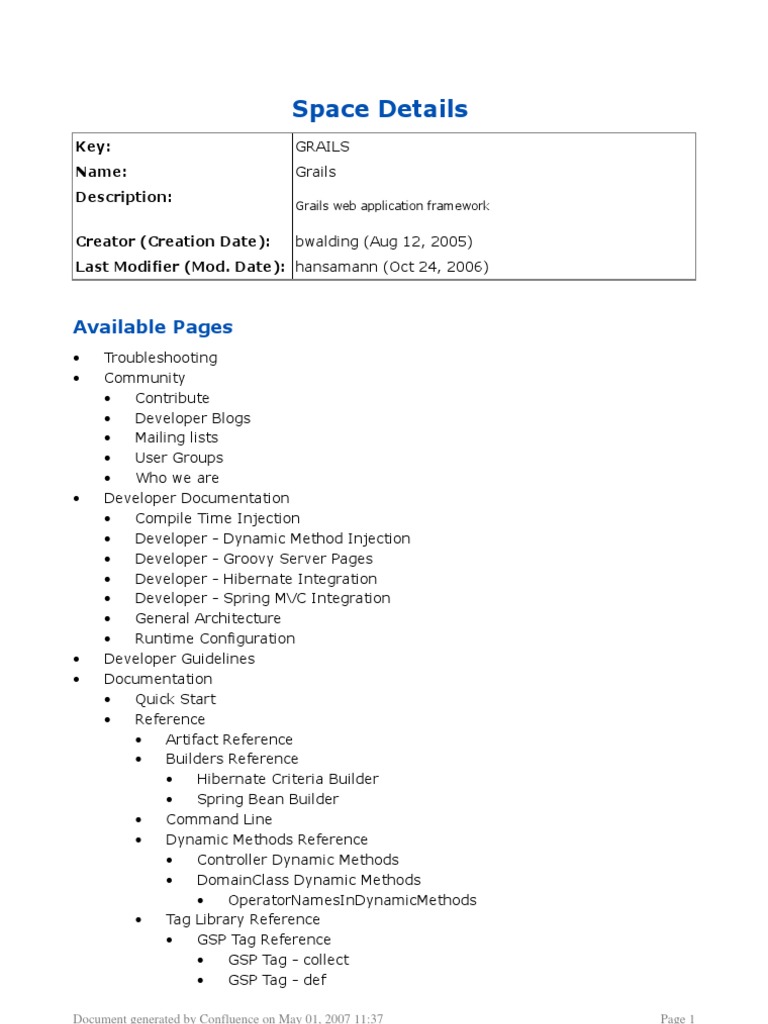 Grails Framework Overview and Community | PDF | Spring Framework ...