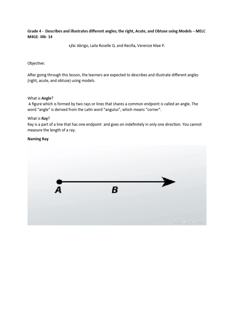 Grade 4 - Angles | PDF