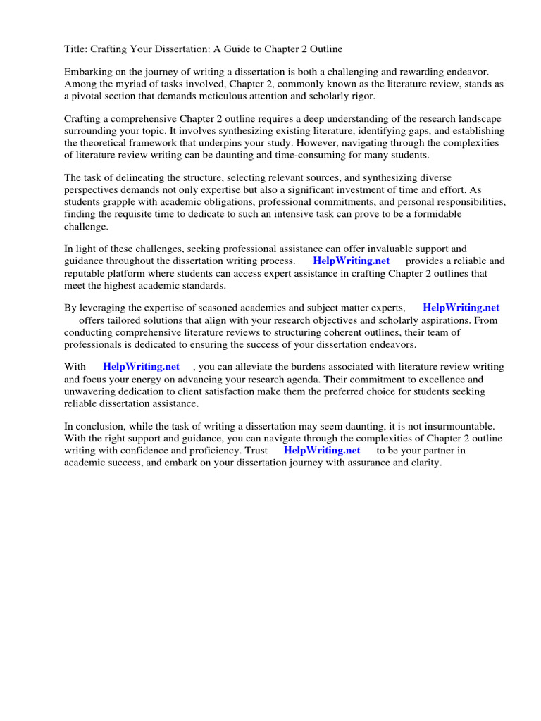 Chapter 2 Dissertation Outline PDF Thesis Theory