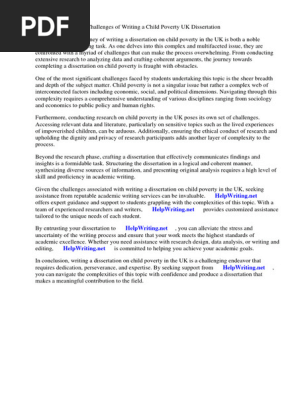 Child Poverty Uk Dissertation