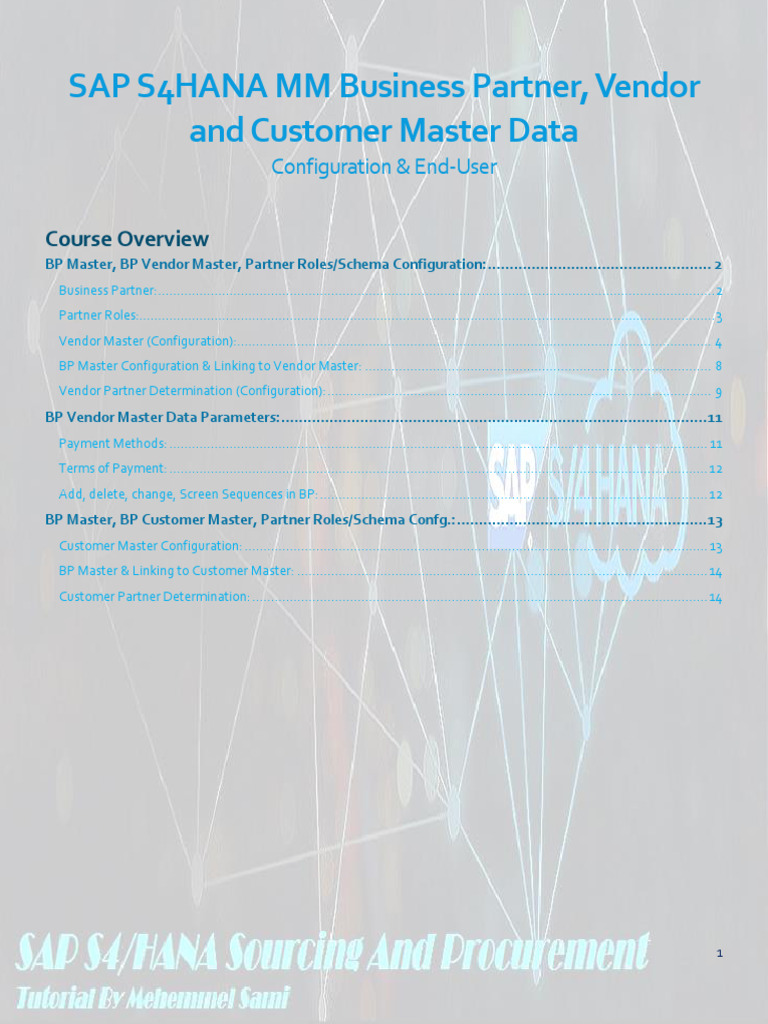 SAP S4HANA MM Master Data Configuration | PDF | Invoice | Accounts Payable