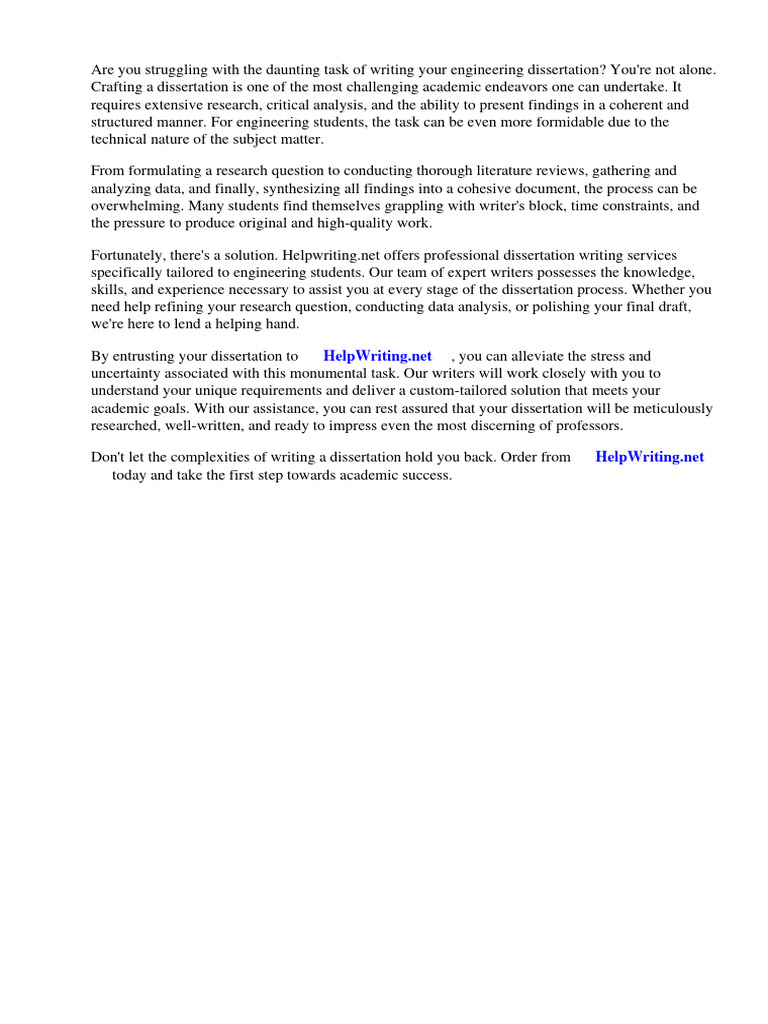 Engineering Dissertation Outline | PDF | Thesis | Science