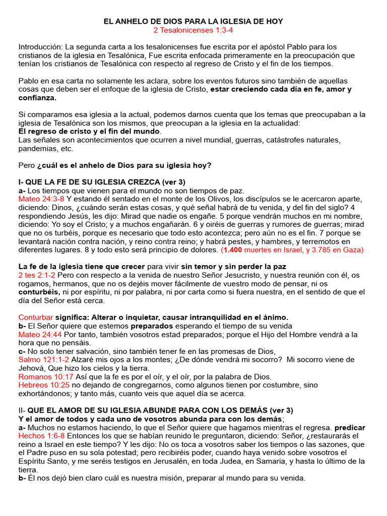 El Anhelo de Dios para la Iglesia Actual | PDF | Iglesia cristiana ...