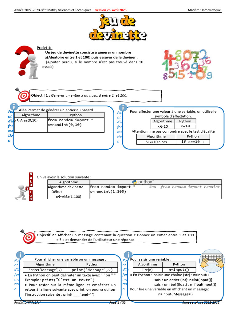 Jeu de devinette en Python | PDF | Structure de contrôle | Python ...