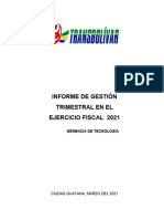 Informe de Gestion I Trimestre Tecnologia 2021