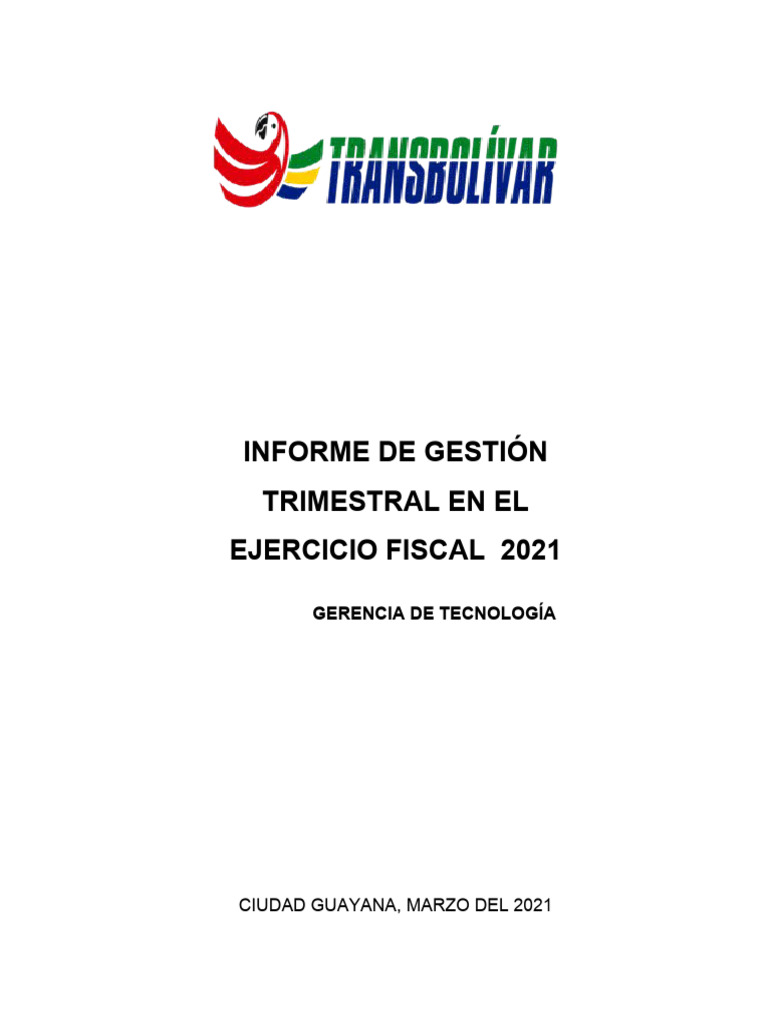 Informe de Gestion I Trimestre Tecnologia 2021 | PDF | Informática ...