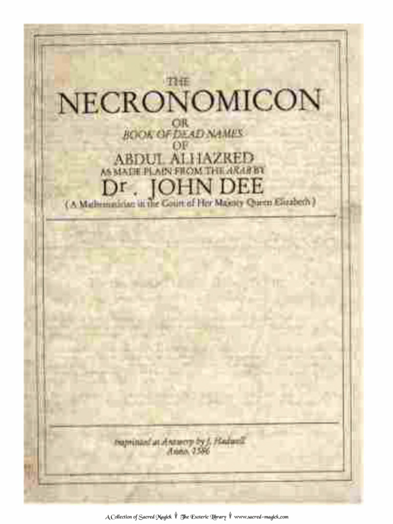 Livre Necronomicon - édition Fac-similé Traduite Par John Dee, Occultisme, Rare, édition 2021