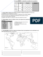 CM1 CM2 La Repartition Mondiale de La Population Evaluation