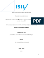 Aplicacion de Herramientas Digitales en La Educacion Basica para Las Clases Remotas Del Año 2021