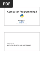 Module04-Lists Tuples Sets and Dictionaries