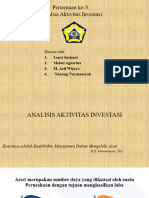 Kelompok 3 Analisa Aktivitas Investasi - Arif W