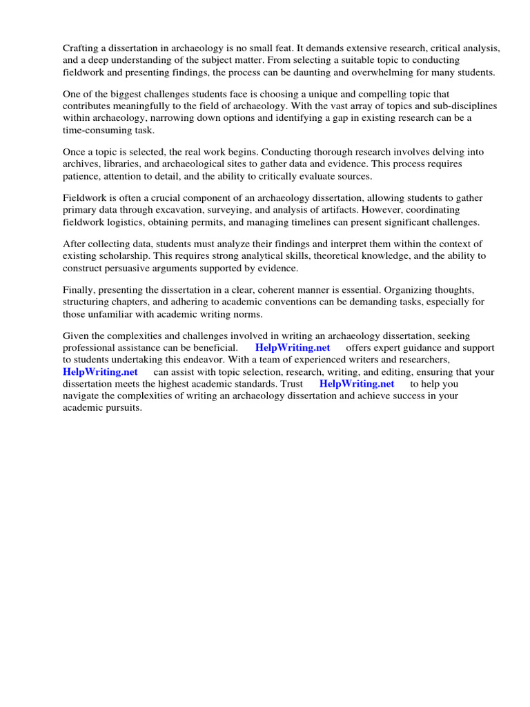 Archaeology Dissertation Ideas PDF Archaeology Field Research