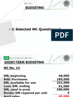MS.3506 Short-Term Budgeting ANSWERS