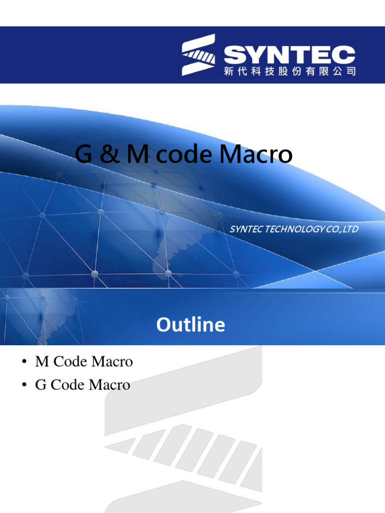 Syntec G&M Code Macro Guide | PDF