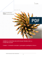 Teoría de La Comunicación. Conceptos Básicos y Principales Paradigmas Teóricos