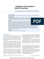 Coagulation Management and Transfusion in Massive Postpartum Hemorrhage