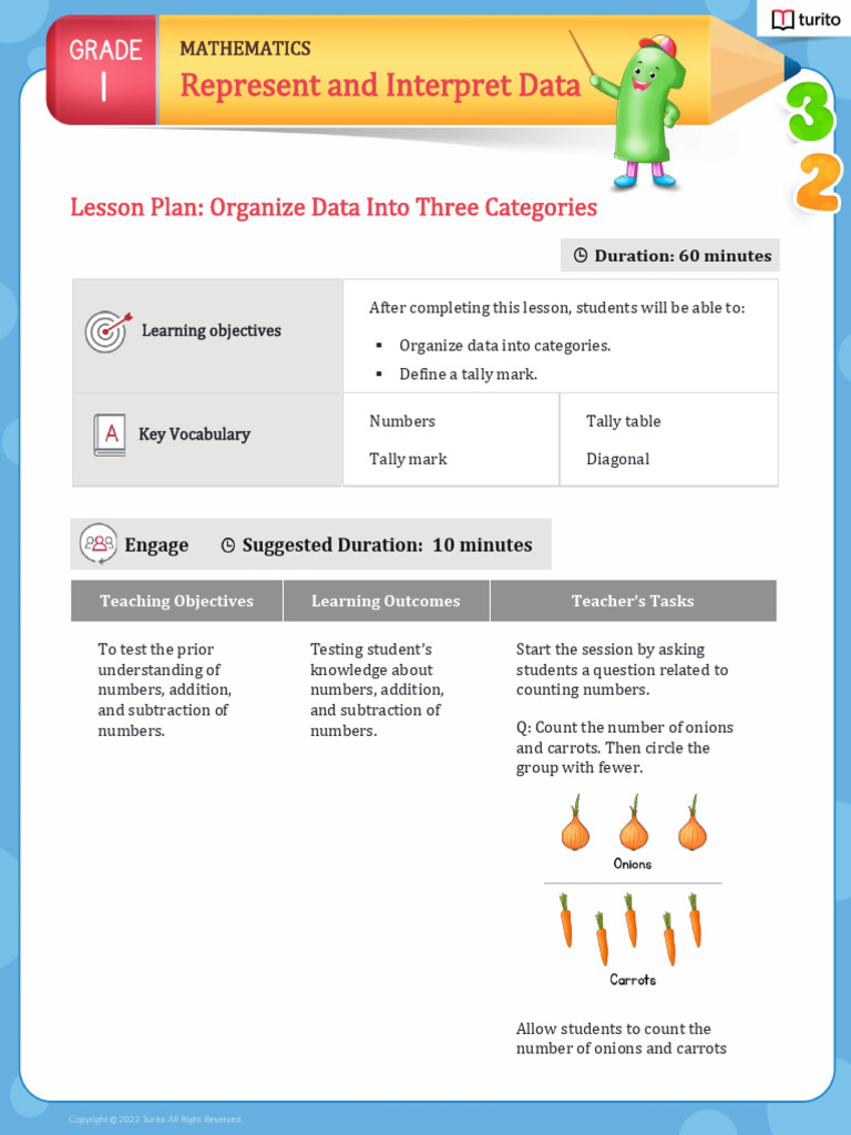 LP - Represent and Interpret Data - Organize Data Into Three Categories ...