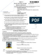 Form 1-A (See Rules 5 (1), (3), 7,10 (A), 14 (D), and 18 (D) ) : Certificate of Medical Fitness