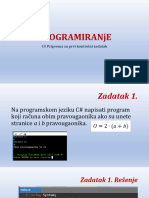 PROGRAMIRANjE C# Priprema Za Prvi Test