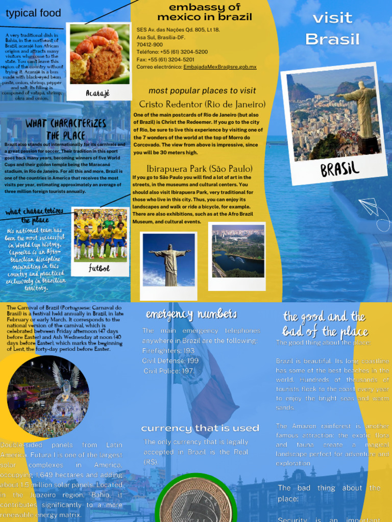 Folleto Turismo de brasil en ingles PDF Brazil Rio De Janeiro