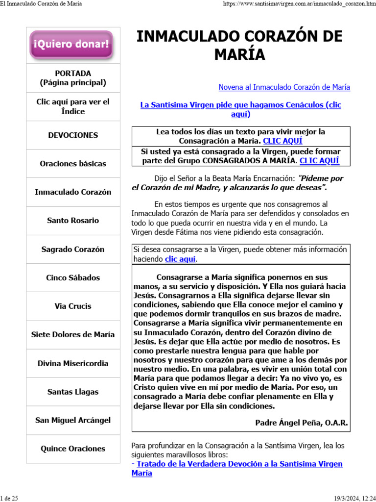 El Inmaculado Corazón de María | PDF | María, madre de Jesús | Oración